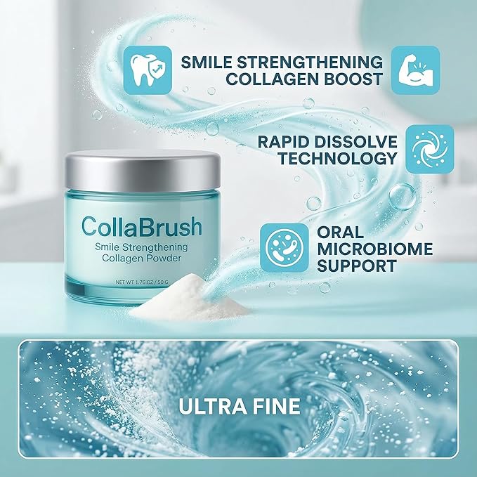 Collabrush Collagen Powder, Collagen+Hydroxyapatite Gum Toothpaste Care Powder, Smile Strengthening CollagenPowder, Protect Gum & Enamel Care