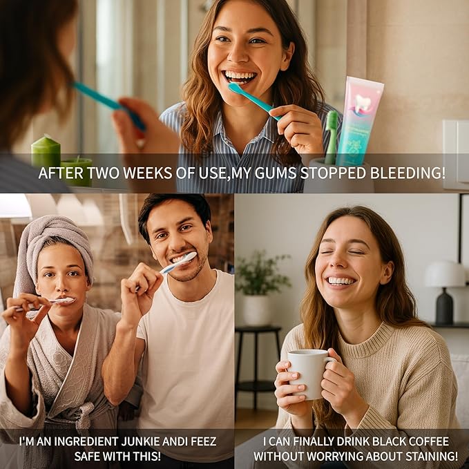 Hydroxyapatite Toothpaste 10% + Niacinamide Whitening Toothpaste, Enamel Repair & Gum Care, Nano Hydroxyapatite - Sensitivity Relief, Whitening, Fluoride-Free, Breath Freshening