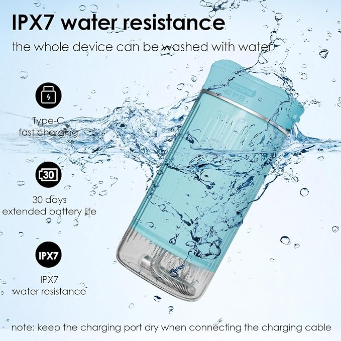 Portable Eco-Friendly Water Flosser 225ML Long-Lasting Endurance Travel Oral Irrigator for Gum Care/Implants/Braces (Green)