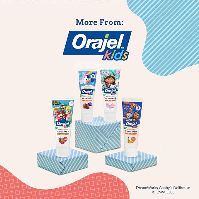 Orajel Kids Super Mario Anti-Cavity Fluoride Toothpaste, Natural Berry Flavor, 4.2oz Tube, 4-Pack