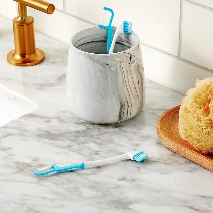 Brushee - The Evolution of Oral Care | 4-in-1 Tool (Paste + Brush + Floss + Pick) | Individually Wrapped | Disposable | Prepasted Travel Toothbrushes | Small Adult Toothbrush - (120-Pack)