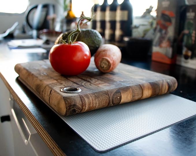 CatTongue Grips Non-Adhesive Anti-Slip Mat - Multi-Purpose Non-Slip Pad For Chefs & Home Cooks - Ideal Cutting Board Mat & Drawer Liner - Kitchen Essentials For Safety (Black, 8” x 12”)