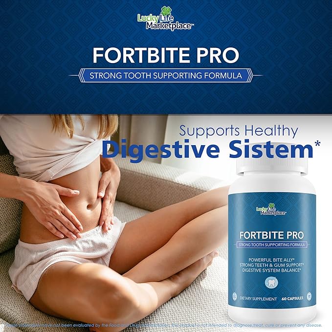 Fortbite Pro - Oral Health Probiotics - Support Healthy Teeth & Gums - Strong Tooth Supporting Formula - Promote Healthy Mouth Bacteria with Multi-Strain Probiotic - Premium Dental Probiotic Care