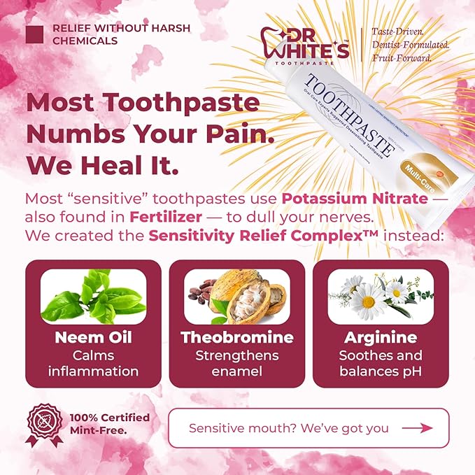 Dr. White’s Signature 7-Flavor Set | Fluoride-Free Nano-Hydroxyapatite Toothpaste Collection, 7 × 3.5 oz | Mint-Free | Dentist-Formulated | Enamel-Identical Mineral Care