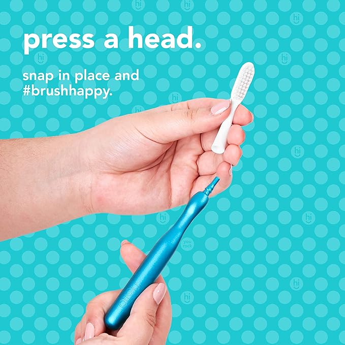 hello Manual Adult Blue Toothbrush Replacement Head Refills, Soft Tapered Bristles, BPA Free, 2 count, 4 Toothbrush Refill Heads