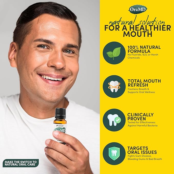 OraMD Original Tooth Oil for Oil Pulling - Healthy Gums, Fresh Breath & Sensitive Teeth Relief - Natural Alternative to Mouthwash (1-Pack)