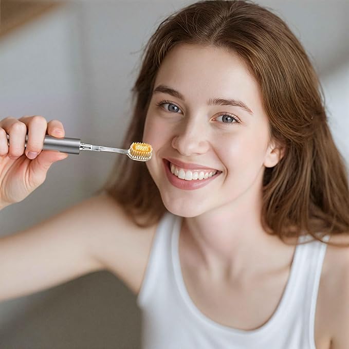 Ultra Soft Manual Toothbrushes for Adults Sensitive Gums– Eco-Friendly Aluminum Alloy+ABS Handle with 3 Replaceable Gum Care Heads, Gentle Wide Bristles for Sensitive Teeth & Gums
