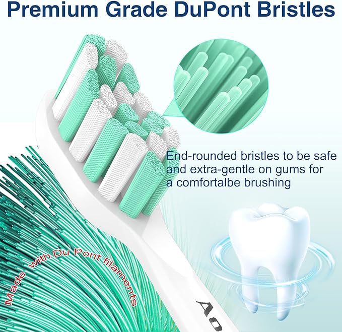Aoremon Replacement Heads for Philips Sonicare c2 c1 Brush Head Compatible with Phillips Sonicare and More Click-on Electric Toothbrush, 10 Pack