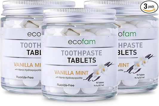Nano Hydroxyapatite Toothpaste Tablets - Vanilla Mint Chewable Fluoride Free | 90 Tabs