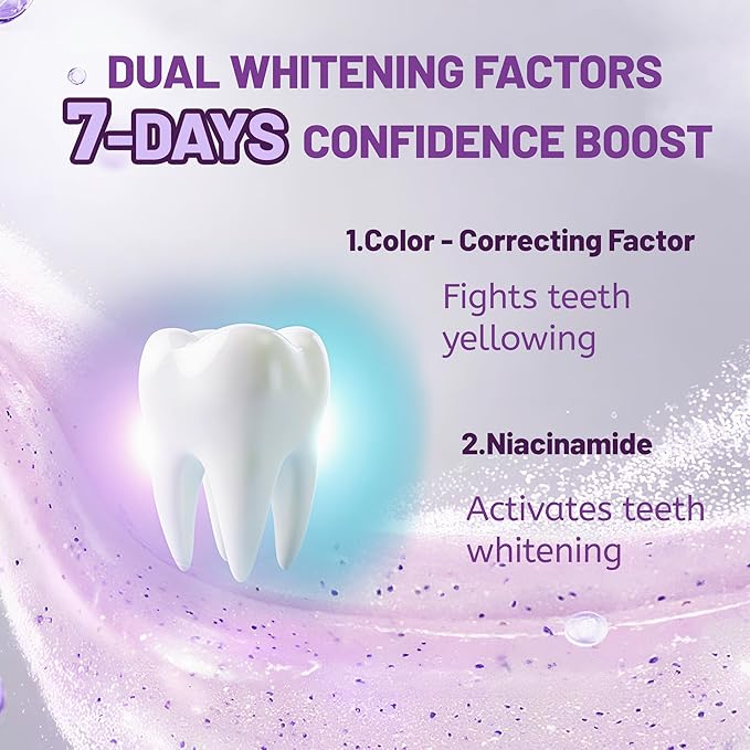 TooToo Niacinamide Whitening Toothpaste – Natural Toothpaste Fluoride Free for Stain Removal, Enamel Safe Fluoride Free for Adult Fresh Breath, 8.4oz(Pack of 2)