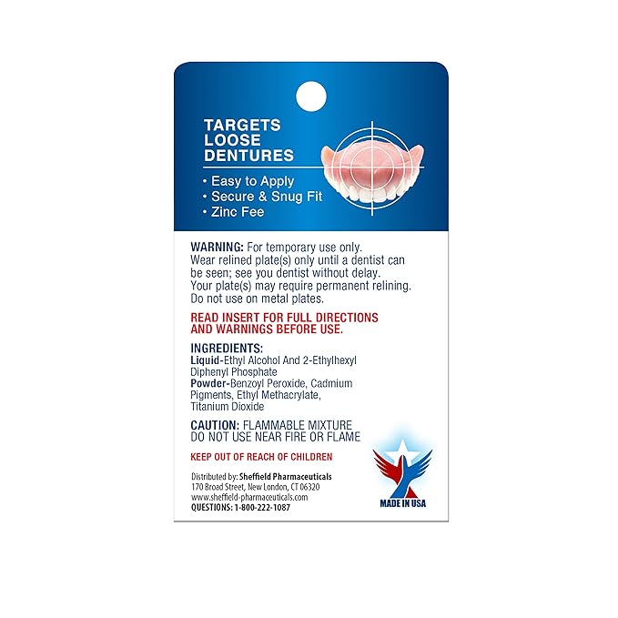Advanced Formula Denture Reliner - Refit and Tighten Dentures/for Both Upper & Lower Dentures/Easy Application