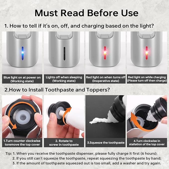 Automatic Toothpaste Dispenser Wall Mounted - Smart Touchless Toothpaste Squeezer with 3 Adjustable Levels, 2 Toothbrush Holders- for Kids and Adults, Bathroom Essentials