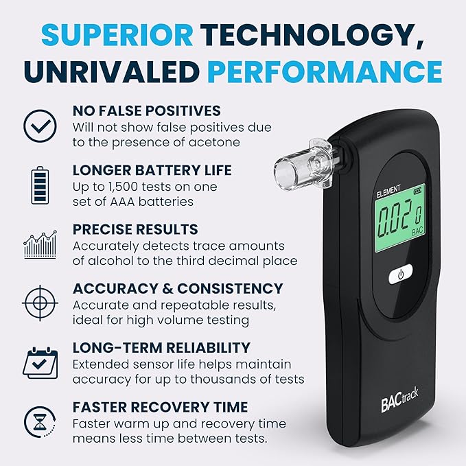 BACtrack Element Breathalyzer | Professional-Grade Accuracy | DOT & NHTSA Compliant | Portable Breath Alcohol Tester for Personal & Professional Use