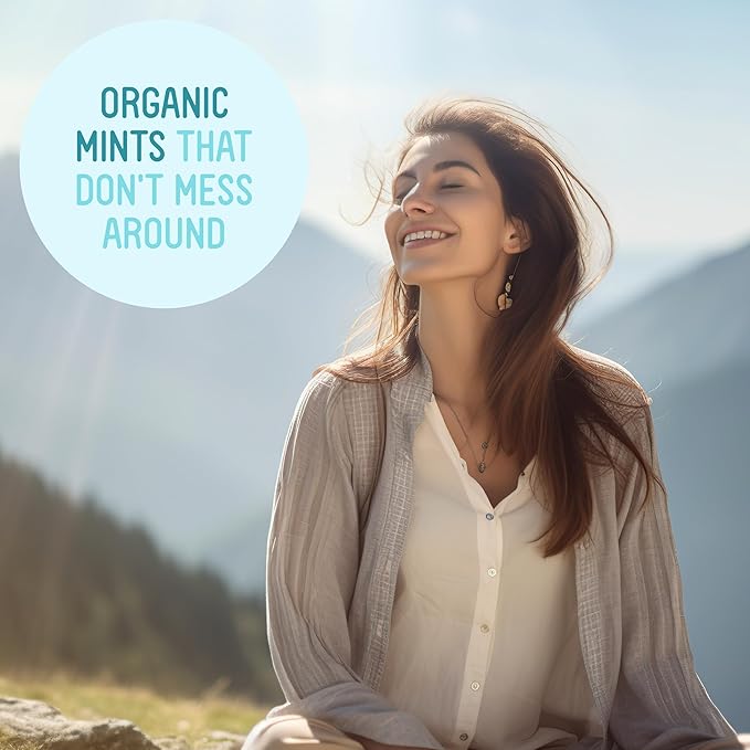 VerMints Organic Breath Mints PepperMint Candy Mints for Real Long-Lasting Flavor, Travel Size Tin - Non-GMO, Nut Free, Gluten Free, Vegan, Kosher Peppermints - 1.41oz Tins (Pack of 6)