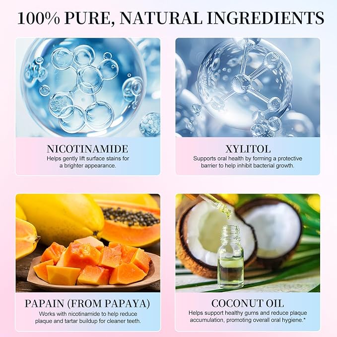 2pcs Niacinamide Whitening Toothpaste, Niacinamide Toothpaste Whitening， Fresh Breath，Improves Gum Health， Fluoride-Free Formula is Suitable for Sensitive Teeth (3.8oz)