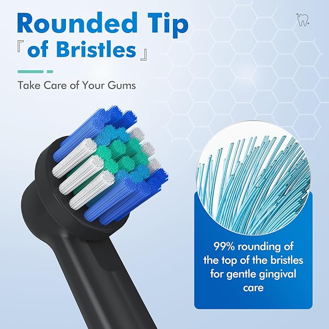 Replacement Toothbrush Heads Compatible with Oral-B Braun, Pack of 20 Professional Electric Toothbrush Heads for Oral-b 7000, Clean, Oral B Pro 1000, 9600, 500, 3000, 8000 (Black)