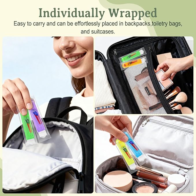Travel Toothbrush, Toothbrush and Toothpaste Travel Set, Individually Packaged, Includes Storage Case, Foldable Design, 5 Colors, Ideal for Business Trips, and Hotels (5)