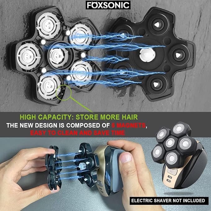 FOXSONIC 6 Blades Universal Magnetic Shaver Blades for Head Shaver and Other Brands Head Shaver