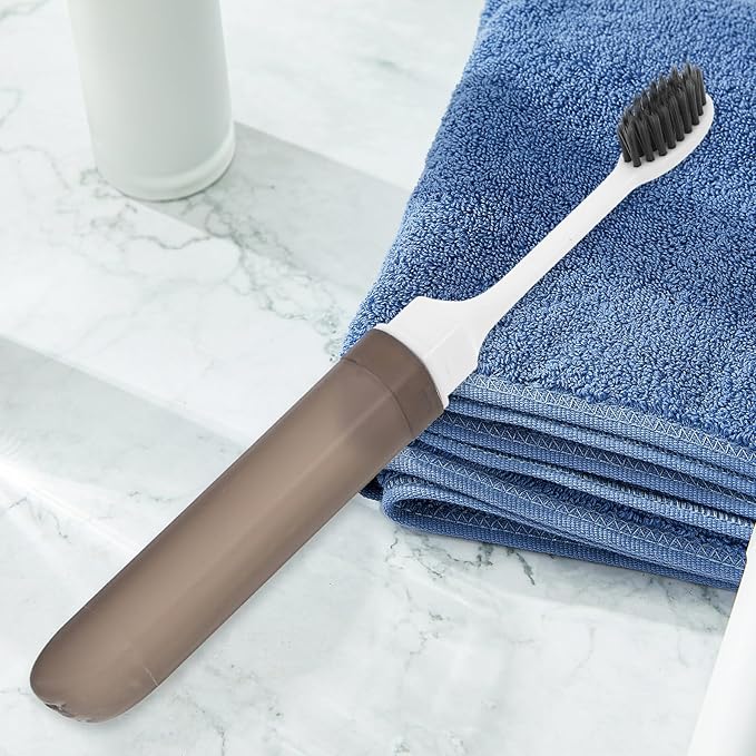 GARVALON Portable Travel Folding Toothbrush Set 5pcs, Compact Foldable Toothbrush with Soft Bristles for Business Trips and Family Travel