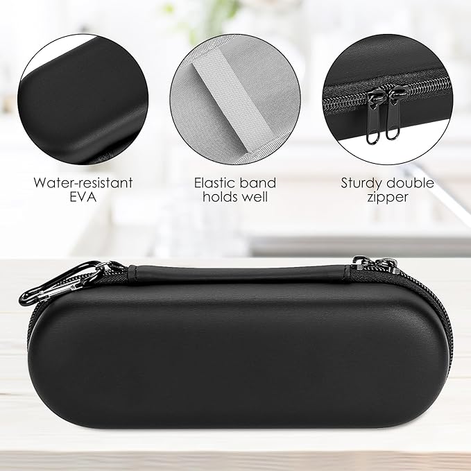 Hard Electric Toothbrush Travel Case, Portable EVA Carrying Bag Fits Charger & Toothpaste, Compatible with Oral-B Pro 1000 5000 iO Series & Philips Sonicare 4100 5100 (Black)