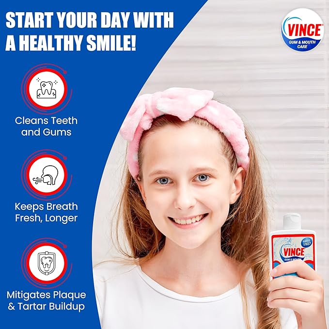 Vince Gum and Mouth Powder - Daily Use Dentifrice - Oxygenating Bubbles - Bad Breath - Gingivitis - Irritated Bleeding Gums - Canker Sore - Inflammation - Wounds - Cleanse & Refresh - 4oz (Pack of 2)