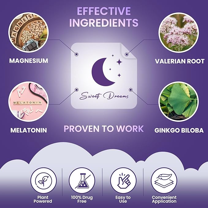 Sleep Patches for Adults Extra Strength | Easy-to-Apply Sleep Patch with Melatonin & Valerian | Relax & Wake Up Refreshed | Long-Lasting Night Comfort for Men & Women | 42 Patches