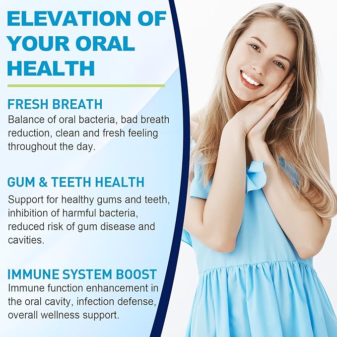Oral Probiotics for Mouth Bad Breath for Adults 11 Billion CFU, Best Breath Oral Dental Probiotics for Teeth & Gums, Fresh Breath, Halitosis & Gut Health, 10 Packs