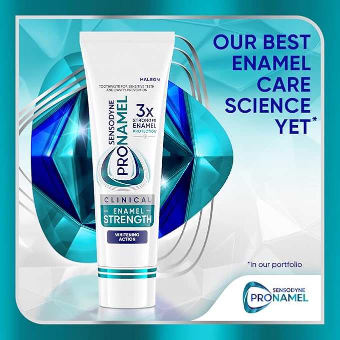 Sensodyne Pronamel Clinical Enamel Strengthening Toothpaste, Whitening Action, 3.4 oz (3 Pack)