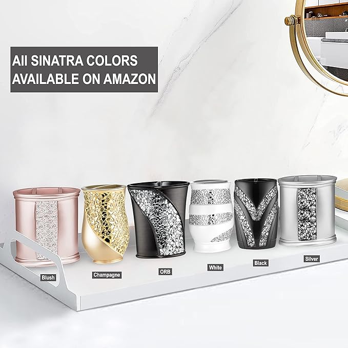 Zahari Home Sinatra Bath Tooth Brush Holder Modern Tooth Brush and Toothpaste Holder, White