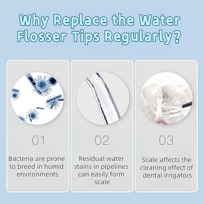 Replacement Heads for COSLUS Water Flosser, Water Flosser Replacement Tips Oral Irrigator Jet Tip Only Compatible COSLUS C20 (F5020E), E40 (WFP14), C31 (F5023), C50, and C51（Black）