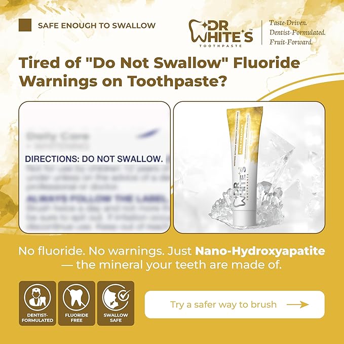 Dr. White’s Signature Flavor Trio — Bright Smile | Fluoride-Free Nano-Hydroxyapatite Toothpaste Set, 3 × 3.5 oz | Mint-Free | Dentist-Formulated | Enamel-Identical Mineral Care