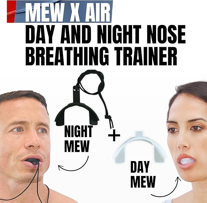 Better Than Mouth Tape for Sleeping MEW X AIR The 24 Hour Nose Breathing & Oxygen Enhancing Kit/Put Toxic Mouth Tape Sleep Tape & Nasal Strips in The bin/Reusable & Durable // Get Peak Performance