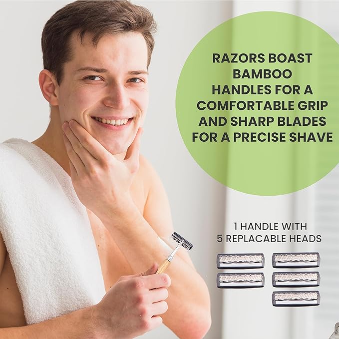 Pursonic Biodegradable Bamboo toothbrushes | Pack of 2 Wooden toothbrushes Eco-Friendly, BPA Free Soft bristles| Compostable Toothbrushes with a Wooden Razor| Natural & Organic