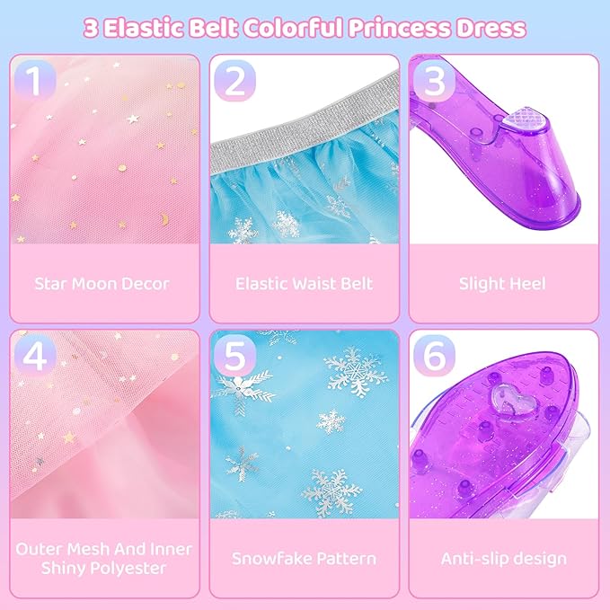 Princess Dress Up Toys and Jewelry Boutique, Girls Role Play Gift Set, Kids Toys for 3-6 Years Girl, Birthday Party Favors, Pretend Play Gifts for Little Girls Aged