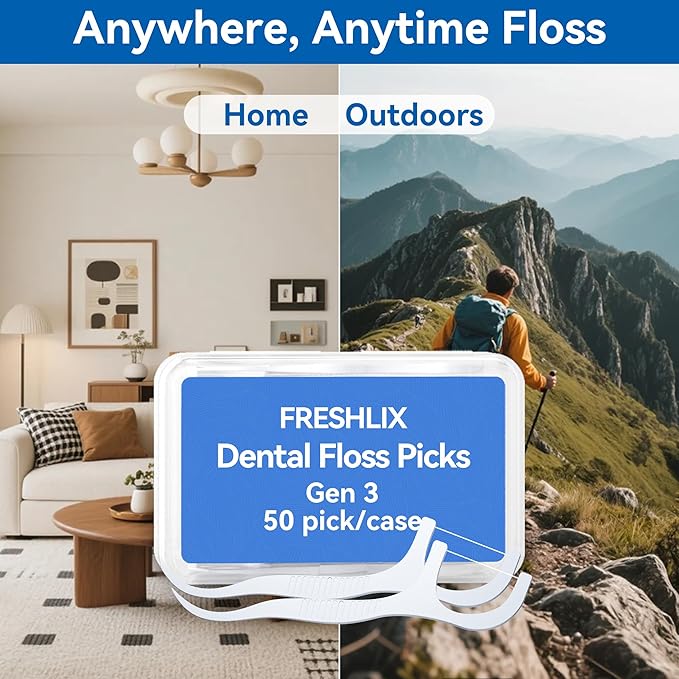 Dental Floss Picks 500 Count Tooth Picks Flossers Gen 3 Toothpicks Sticks to Remove Plaque & Protect Gingivae for Adults & Kids Teeth Cleaning