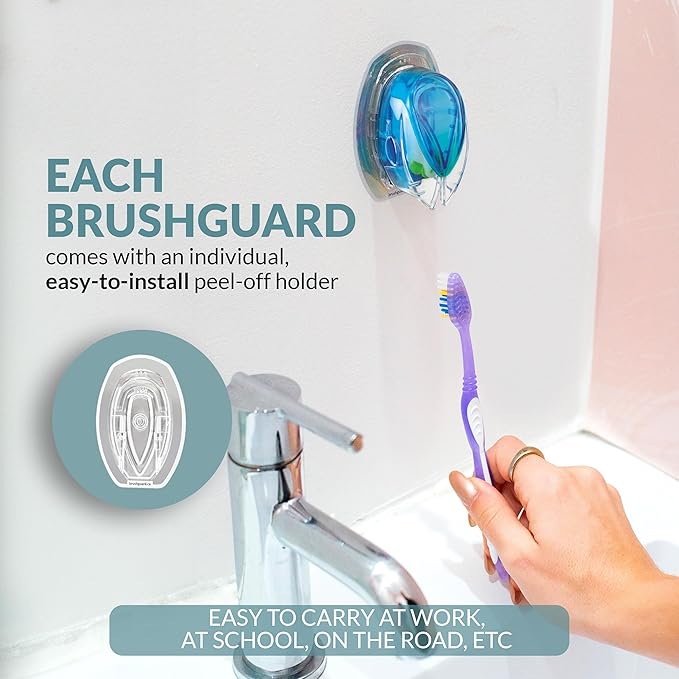 BRUSHGUARD Toothbrush Protector, Cap and Holder - Hygienic Storage Cover