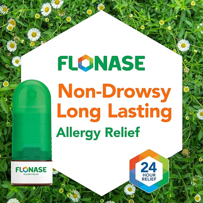 Flonase Allergy Relief Nasal Spray, 24-Hour Non-Drowsy Multi-Symptom Relief 144 Sprays, Bonus Pack of Tissues