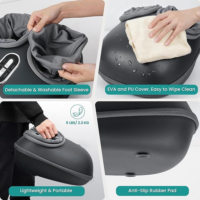 Nekteck Shiatsu Foot Massager with Heat [2026 Upgraded], FSA Eligible Deep Kneading Therapy Air Compression, HSA Feet Massage for Plantar Fasciitis, Improve Blood Circulation Foot Wellness Pain Relief