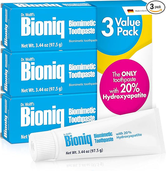 Bioniq Classic Biomimetic Toothpaste with 20 Percent Hydroxyapatite for Daily Use, 3.44 Ounce (Pack of 3)