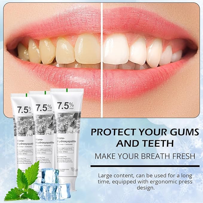 Hydroxyapatite Toothpastes for Enamel Protection and Tooth Strengthening, Gentle Mint, Safe for Sensitive Teeth, Daily Oral Care for Fresh Breath & Oral Health (4)