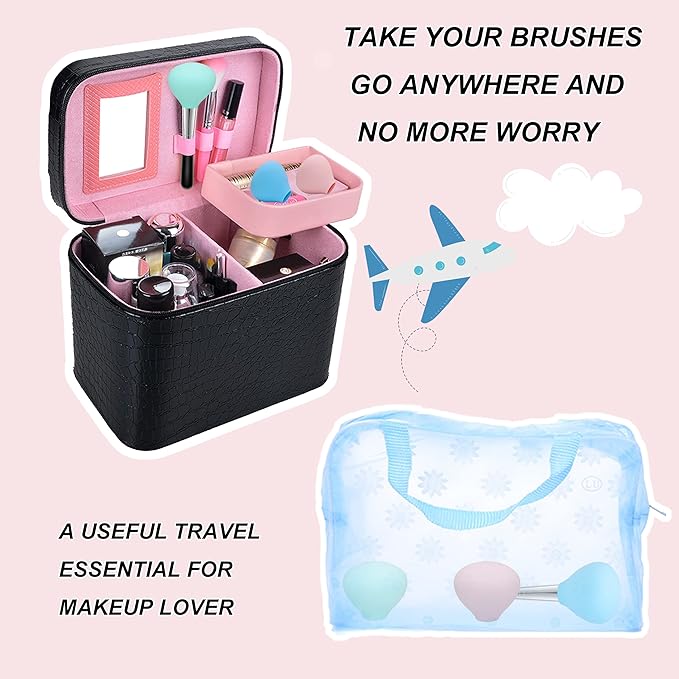 Makeup Brush Covers, Silicone Organizer Case for Makeup Storage and Protect Makeup Bag, 4 Pack Reusable Brush Holders for Travel, Dustproof Brush Protector for Makeup Lovers and Wife
