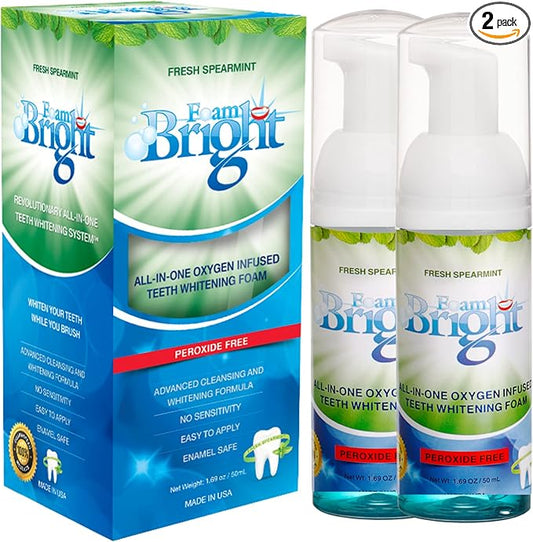 Retainer Cleaner & Aligner Cleaner FoamBright, Great for Invisalign, Teeth Whitening Foam, Candid, Byte, Denture Whitener Toothpaste & Braces Cleaning Peroxide Free Oral Care Replaces Tablets, Paste