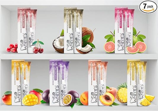 Dr. White’s Signature 7-Flavor Set | Fluoride-Free Nano-Hydroxyapatite Toothpaste Collection, 7 × 3.5 oz | Mint-Free | Dentist-Formulated | Enamel-Identical Mineral Care