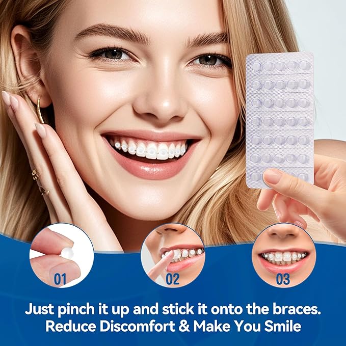 Braces Wax Dots Orthodontic Wax for Braces 140 Individual Hygienic Packaging Dental Kit Oral Care Mint