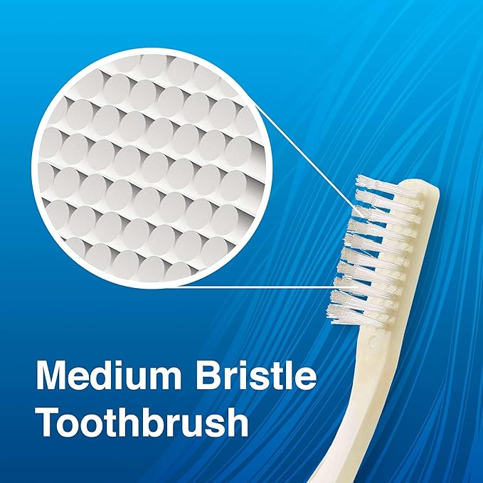 Medium Soft Toothbrushes for Adults and Kids - Box of 144 Yellow Tooth Brushes - Individually Wrapped