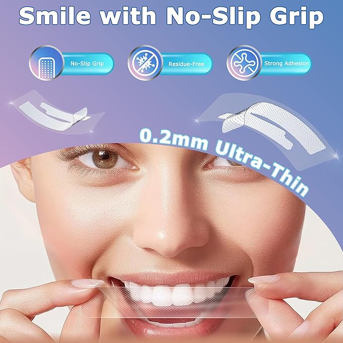 Premium Teeth Whitening Strips, Ultra-Thin, No Residue, Non-Slip, Enamel-Safe, Dentist Formulated for Professional Whitening at Home, 30-Min Fast Results, Deep Stains Removal Efficiently
