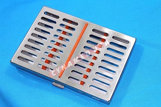 German 3 Dental Sterilization Cassette Rack Tray Box for 10 Instruments