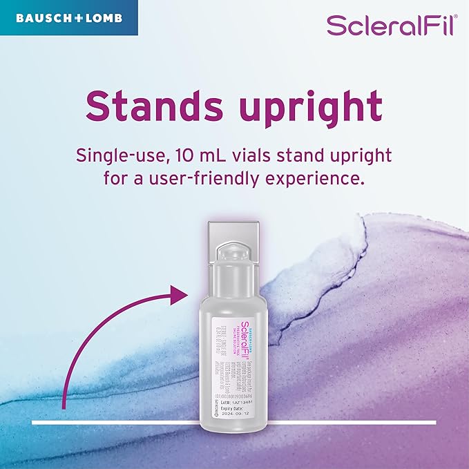 ScleralFil Preservative Free Saline Solution for Scleral Lenses, Buffered Isotonic Rinsing & Insertion Solution for Soft and Rigid Gas Permeable Contacts, Single-Use Vials, 30 Count