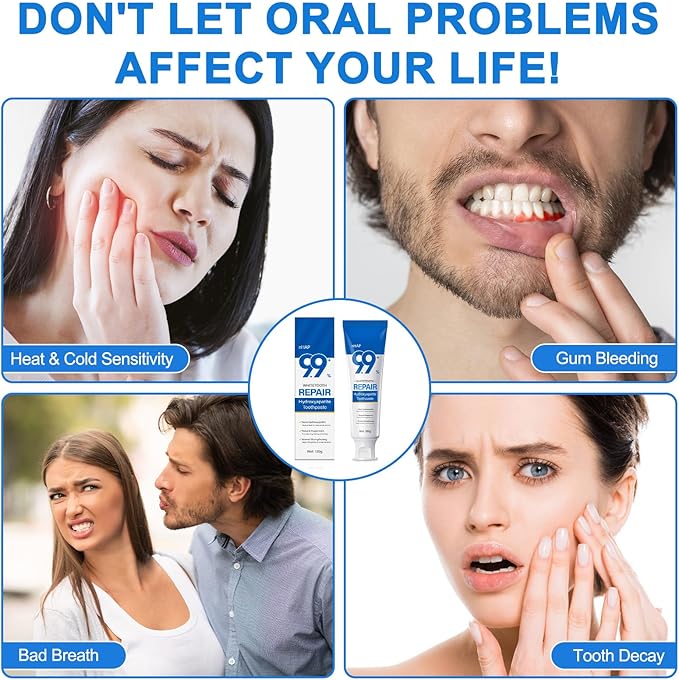 Hydroxyapatite Toothpaste for Enamel Protection and Tooth Strengthening - 9.9% Hidroxiapatita Toothpaste for Sensitive Teeth to Repair, Fluoride-Free Dental Care with Natural Mint (120g)