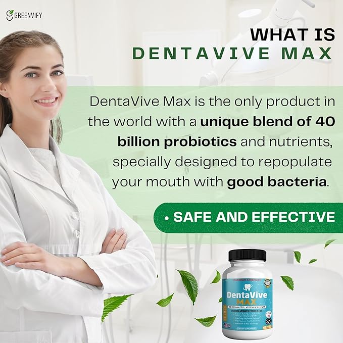 DentaVive Max Probiotic Supplement, 40 Billion CFU, 60 Capsules, Premium Oral Health Support for Teeth, Gums, Digestive Health (3)